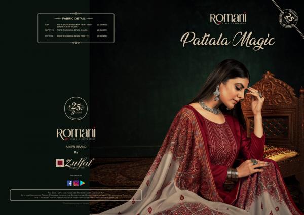 Romani Patiala Magic Pashmina Designer Embroidery Dress Material 